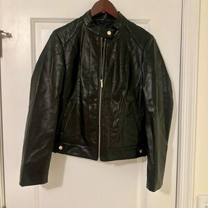 Cole Haan Black Leather Jacket with Gold Hardware EXCELLENT CONDITION
